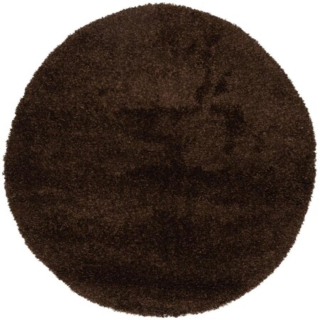 Safavieh 6 ft.-7 in. x 6 ft.-7 in. Evolution Shag 500 Power Loomed Round Rug, Brown EVO520T-7R